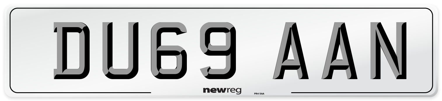 DU69 AAN Number Plate from New Reg